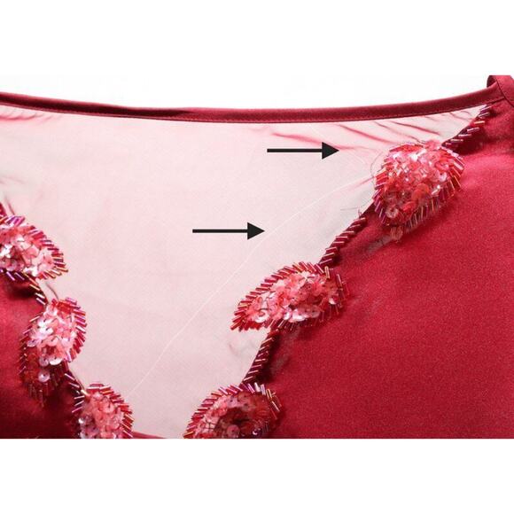 Vtg Victorias Secret Satin Teddy Nightie High Leg Sheer Flounce S Snap Crotch - Picture 8 of 10